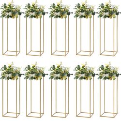 Brand New!10 Pcs Gold Wedding Flower Centerpiece, Metal Flower Holder Flower Arrangement, 24” Prom