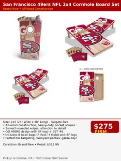 Cornhole Board SetSized 2x4 (24" Wide x 48" Long). They are great for tailgating, backyard parties,