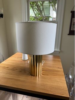 West Elm brass table lamp