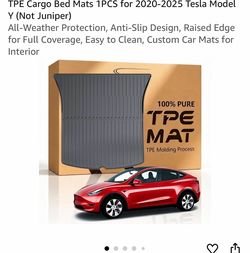 TPE Cargo Bed Mats 1PCS for 2020-2025 Tesla Model Y (Not Juniper) All-Weather Protection, Anti-Slip Design, Raised Edge for Full Coverage, Easy to Cle