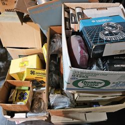 Big Lot Of Car/Truck Parts And Set Of Chrome Rims