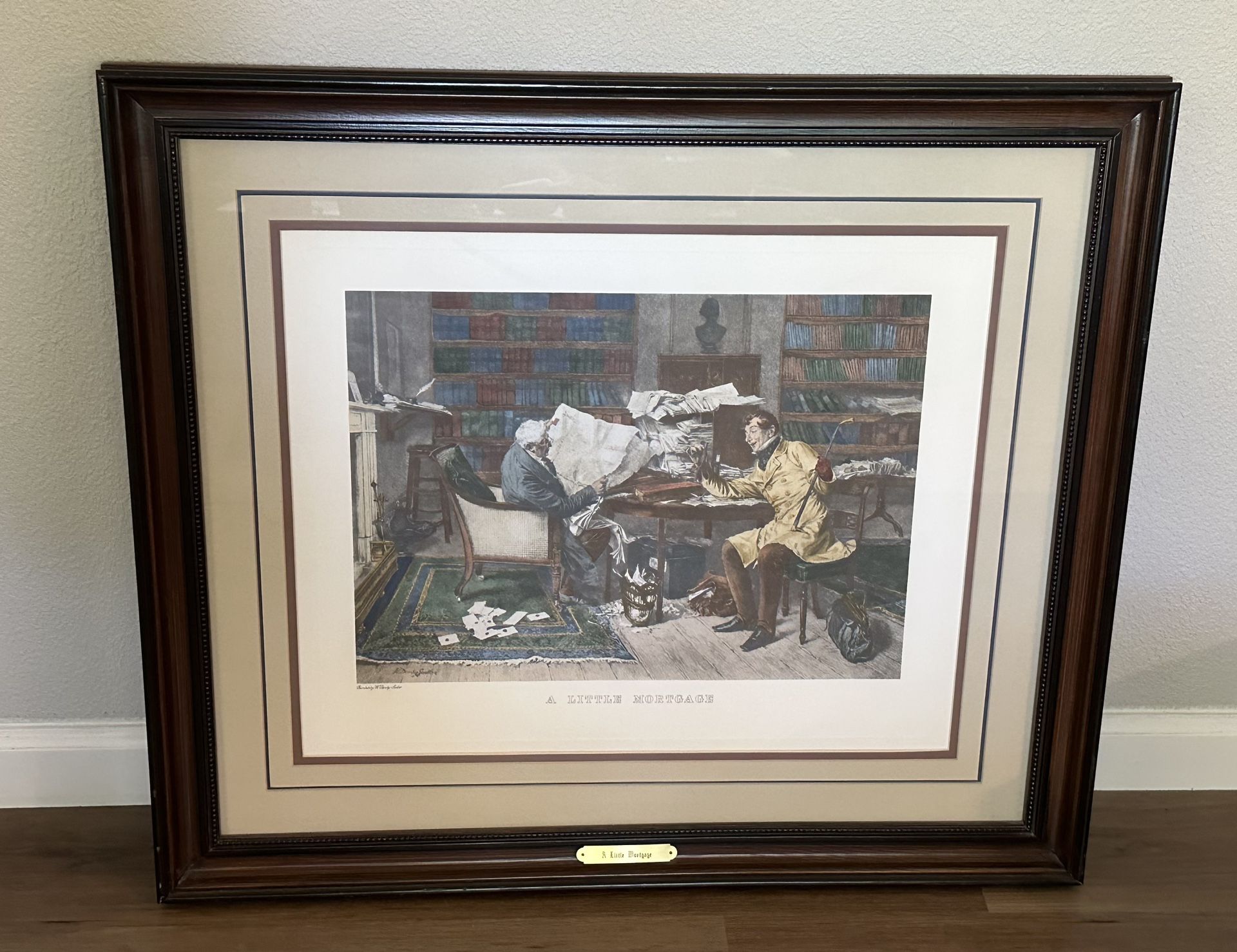 Framed & Matted Art - Walter Dendy Sadler “A Little Mortgage” Signed