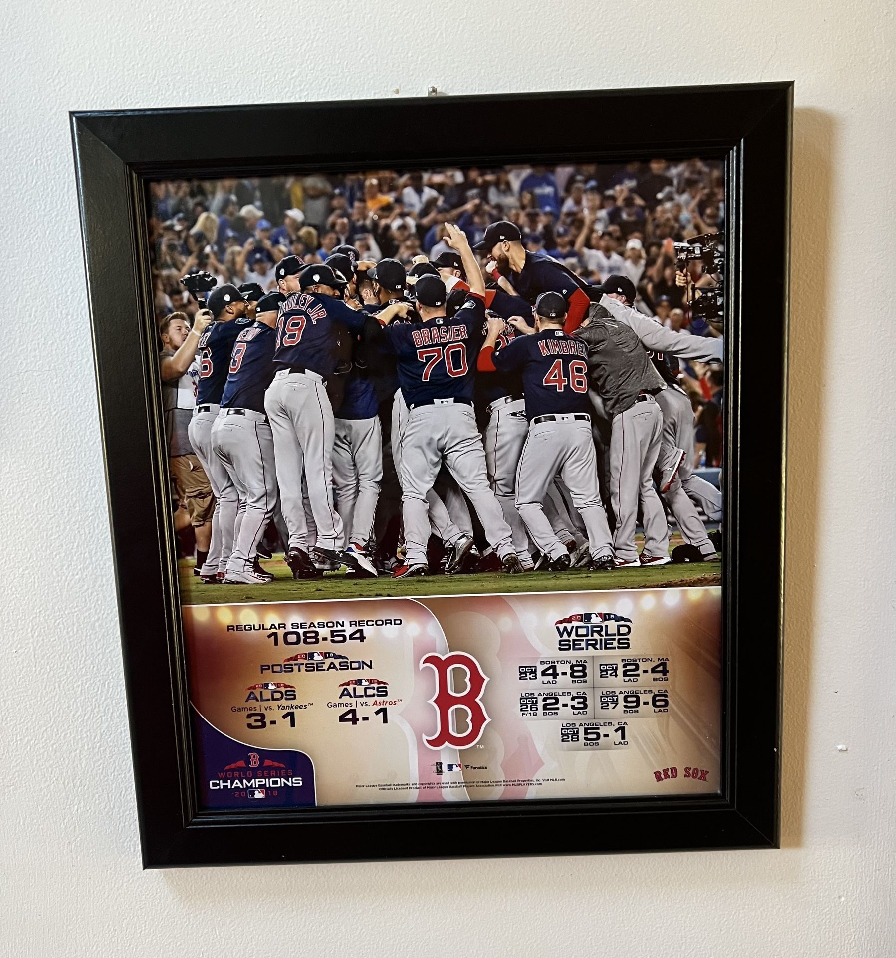 Boston Red Sox Fanatics Authentic 2018 MLB World Series Champions Framed 16.5” X 14.75”