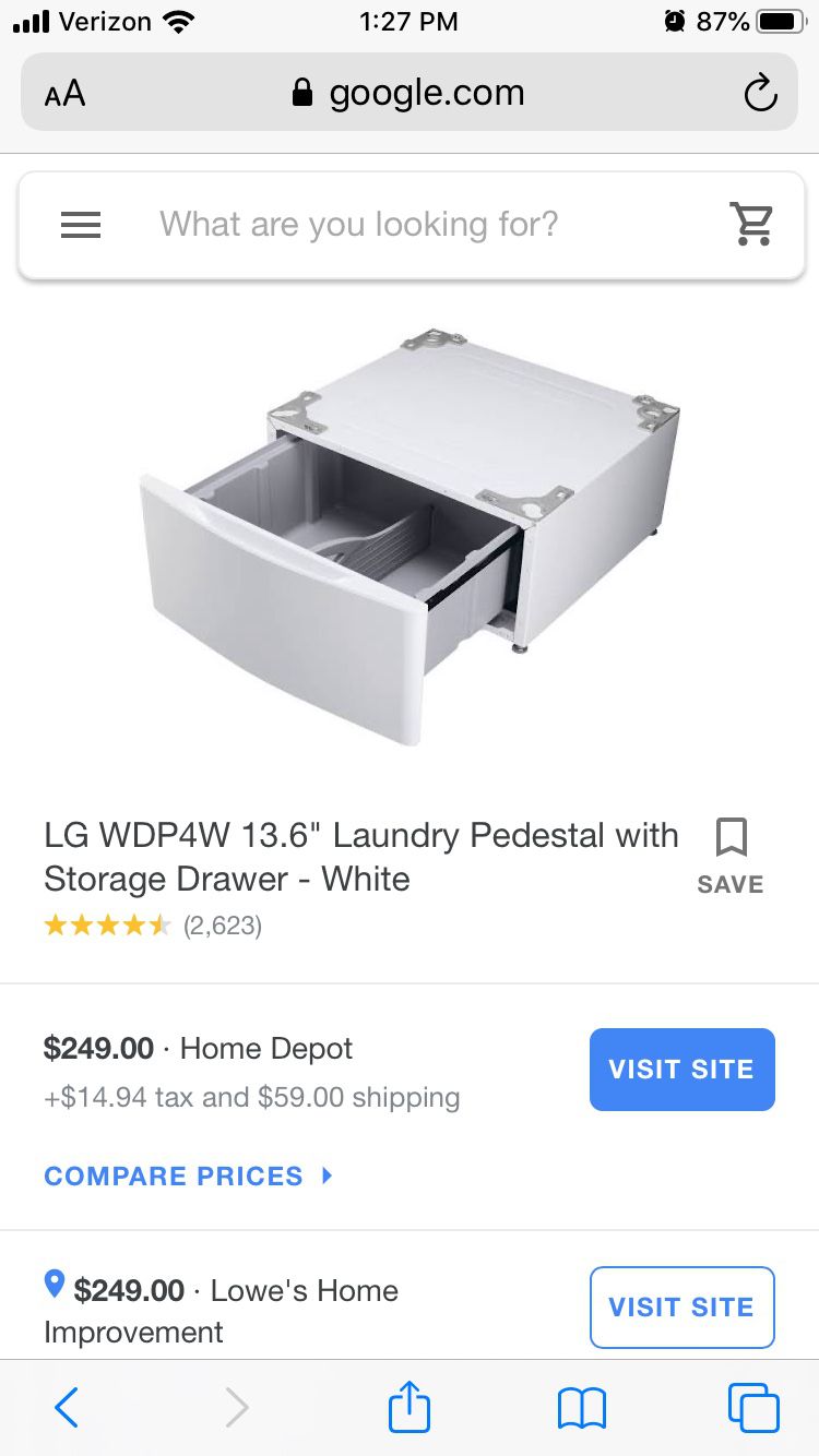 NEW IN BOX laundry pedestal