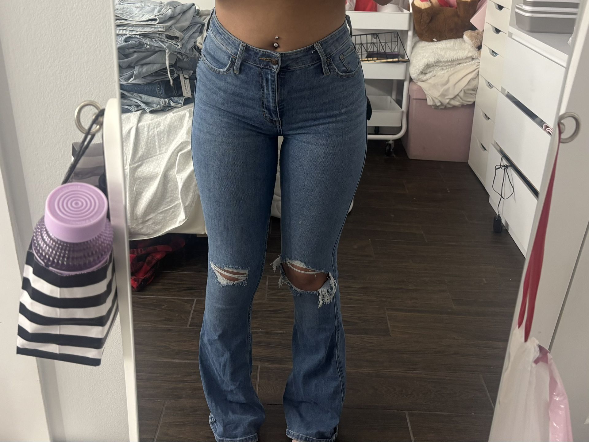Hollister Ripped Flare Jeans