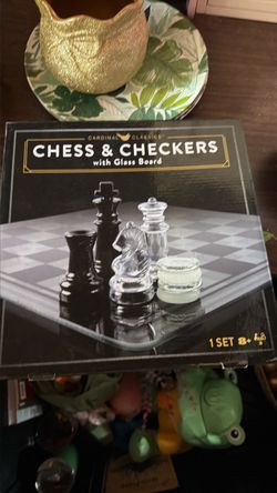 Glass chess and checkers game