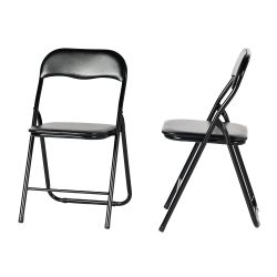 Mango Black faux leather Folding Dining Chair Set of 2 or 6