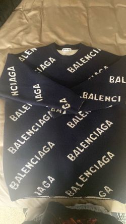 Balenciaga All-Over Logo Knit Sweater