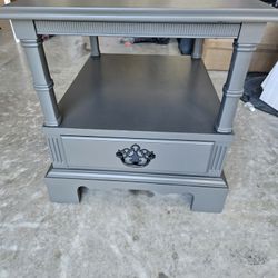 Gray night stand or side table 