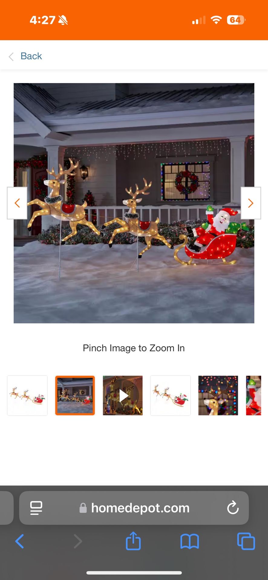 Santa Sleigh With Reindeer