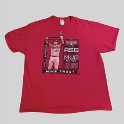 Mike Trout Anaheim Angels 2015 All Star Game MVP red graphic t shirt Size 2XL
