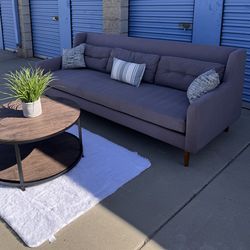 Modern Gray West Elm Sofa - Clean, Comfortable, Ready for Pickup or Free Delivery
