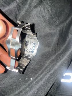 Cartier Santos Skeleton Stainless Steel Watch
