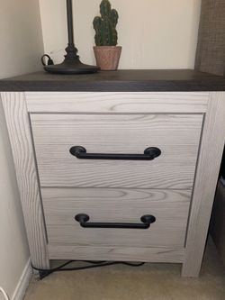 Ashley Furniture Bedside Table with Drawer & Storage Shelf