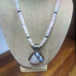 Jay King Sterling Quartz Necklace Pendant 18' 