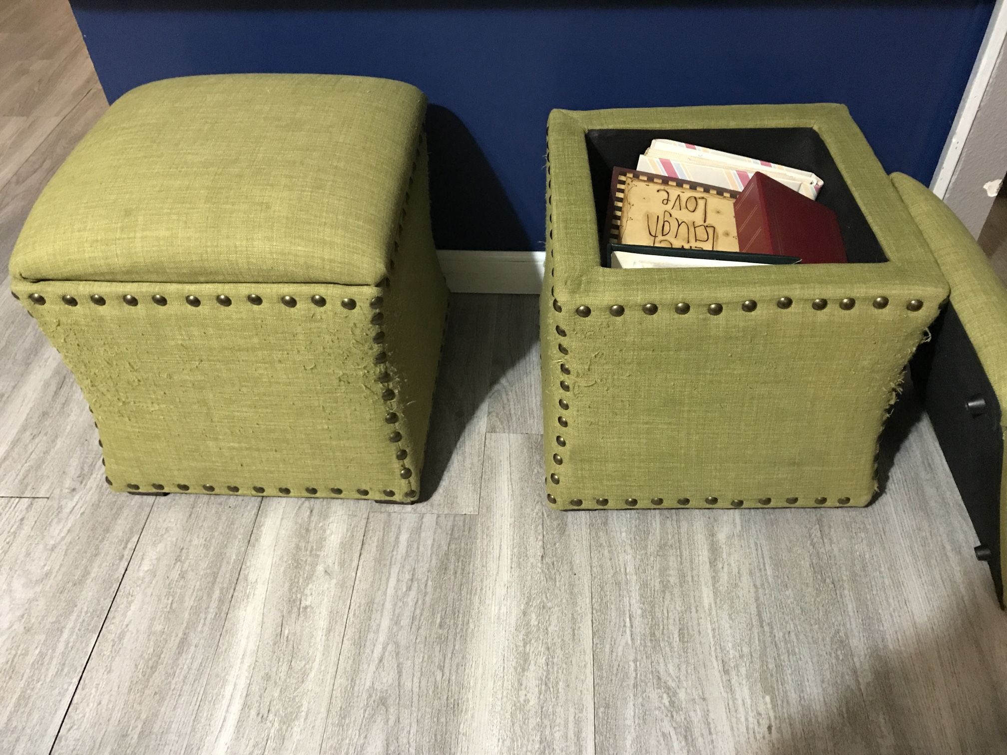 Upholstered , Button Tufted, Ottoman Chairs With Storage