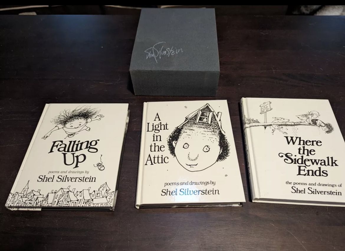 RARE Shel Silverstein Poems and Drawings 3 Book Box Collectors Set 2002