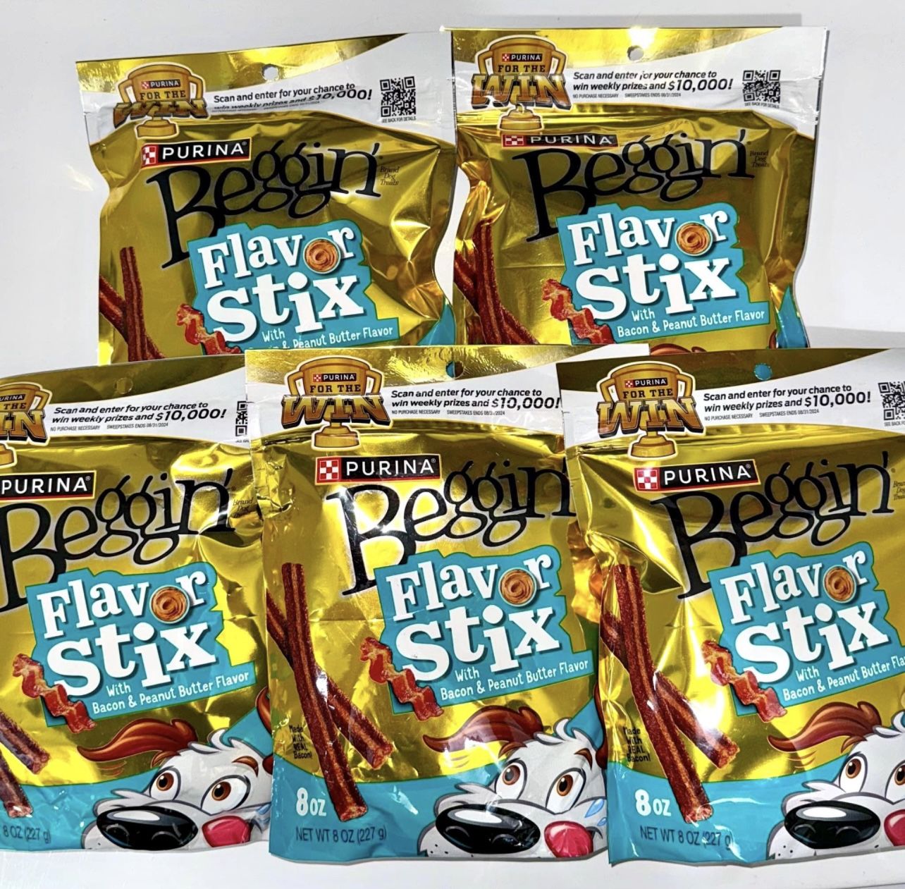 5 Bags Of Purina Begging Flavor Stacks Brand New