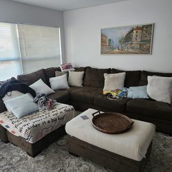 Sectional with ottoman in good condition. Free! I also have Kitchen Table with chair. Come and get it. I'm in Boca