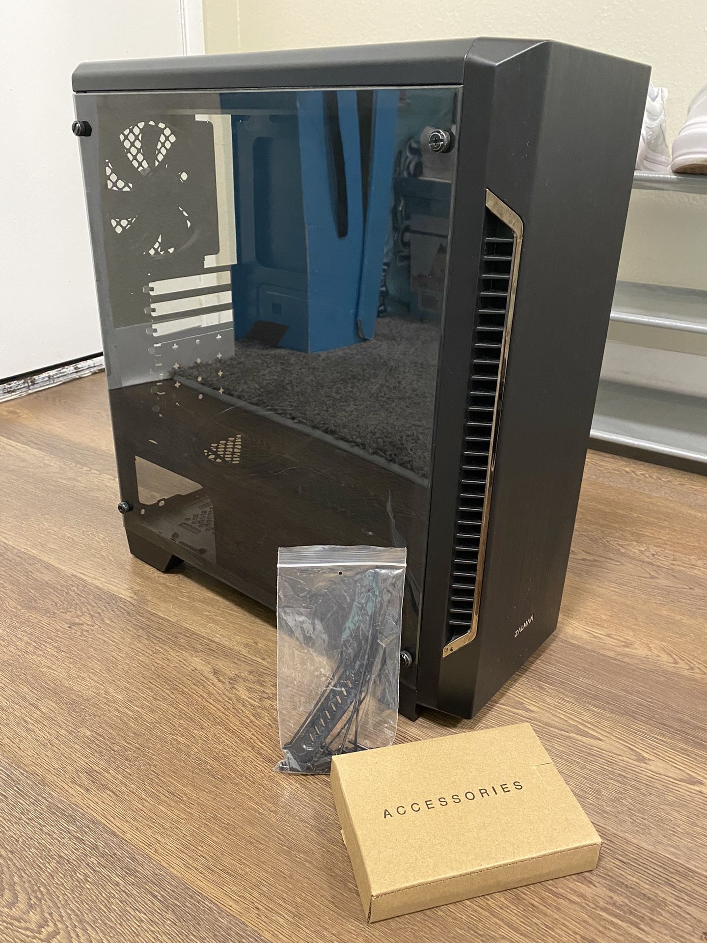 Computer PC Case, Black ATX Mid Tower, Zalman S3