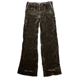 Fabiana Filippi Crushed Velvet Trouser Silk Blend Champagne Quiet Luxury Sz 44