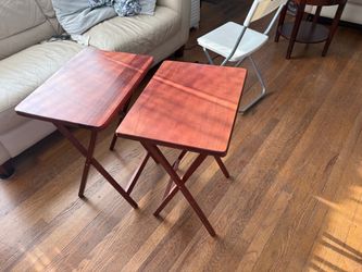 2 foldable tray tables , nice wood