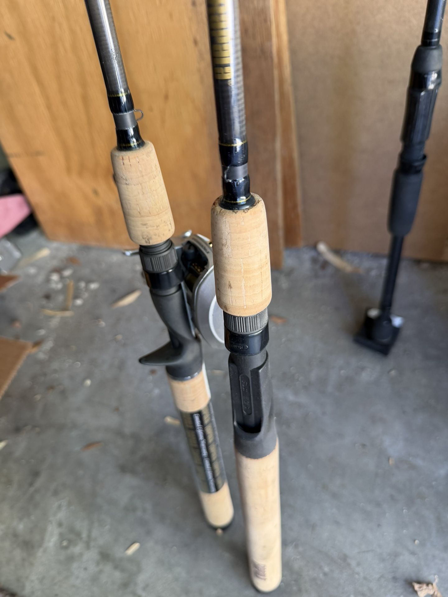 2 Shimano Bait Casting Rods and 1 Abu Garcia Reel Set