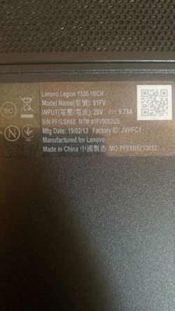 Lenovo legion Y5 30 15ICH
