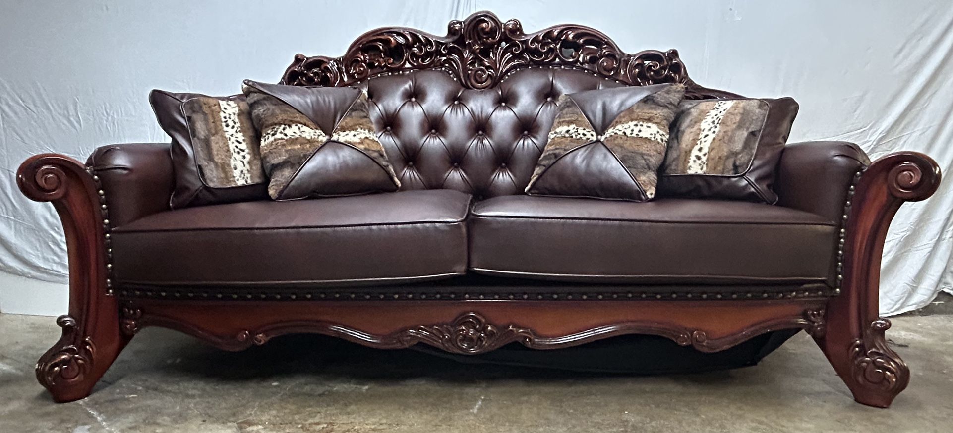 Carlene Vegan Leather 96” Sofa-Lark Manor