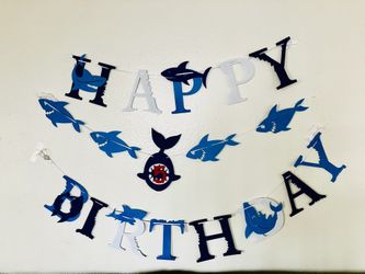 Shark Birthday Banner W/ Numbers