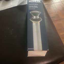 Kohler premium metal Clicker Drain With Overflow Matte Black