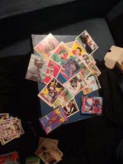 Box Of Baseball, Basketball, Football And Hockey 