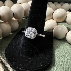 Cushion Cut Halo Engagement Ring