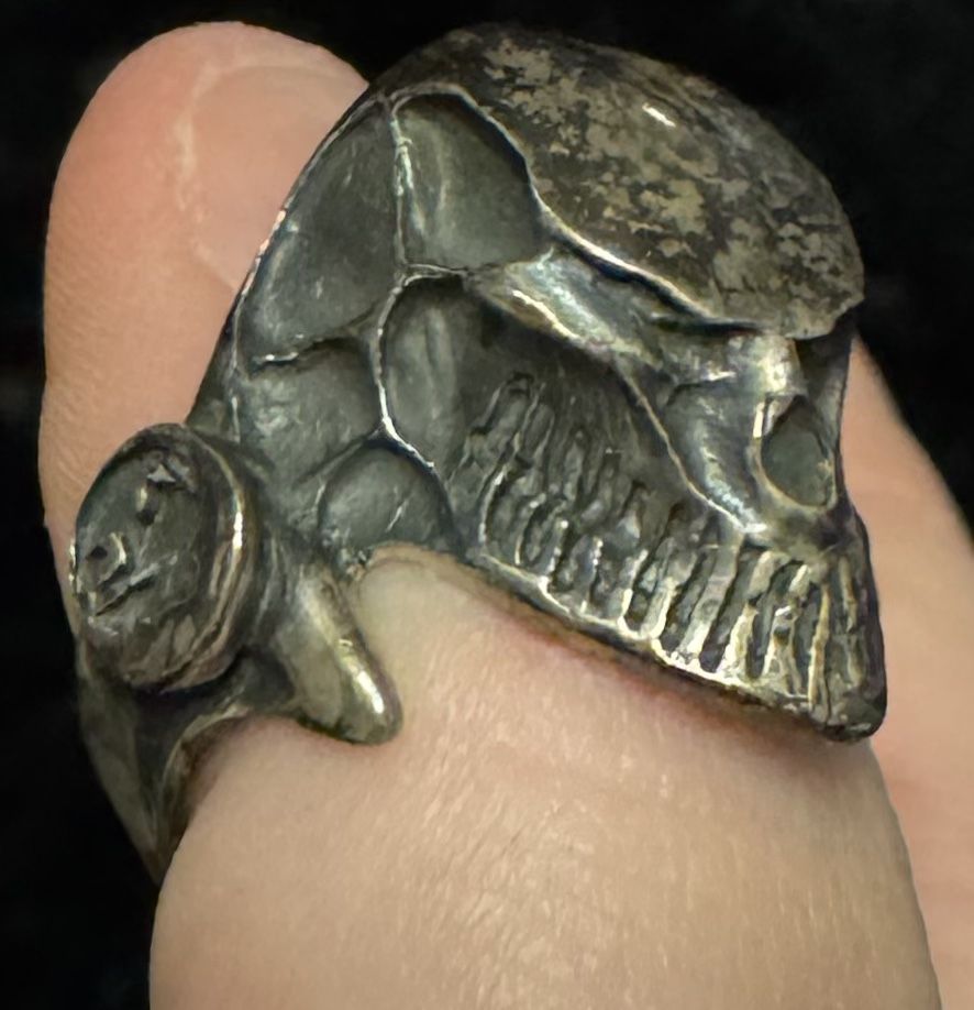 Demonic Alien Skull Biker Ring (Size 10-US)