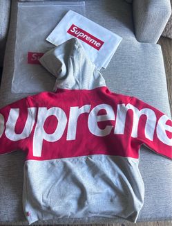 Supreme Big Logo Jacquard Hooded Sweatshirt 'Heather Grey'