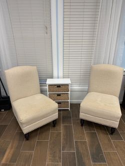 Set of Cream Colored Chairs