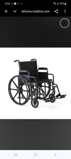 Medline Guardian K1 Basic Nylon Wheelchair with Swing-Back Desk-Length Arms and Swing-Away Footrests 20in Seat 300lbs 1Ct