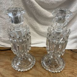Pair Of Baccarat Crystal Candle Holders (x2)
