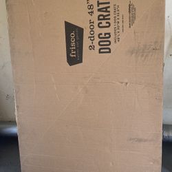 New Opened 2 Door Large Dog Crate 48”