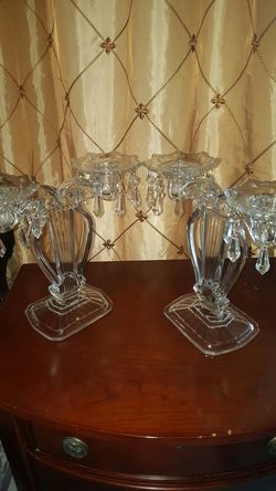 Gorgeous Vintage crystal double candle holders