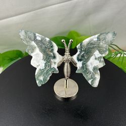 Crystal Moss Agate Butterfly 