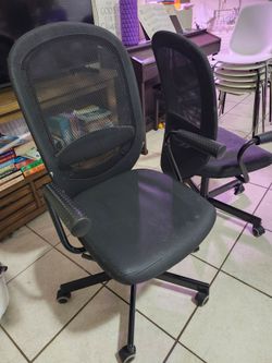 ​Set of 2 IKEA Black Mesh Office Chairs
