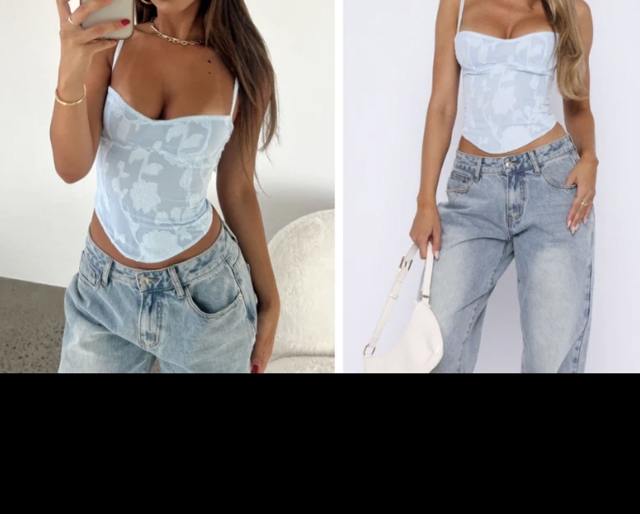 White Fox Brocken Dream Bustier Baby Blue