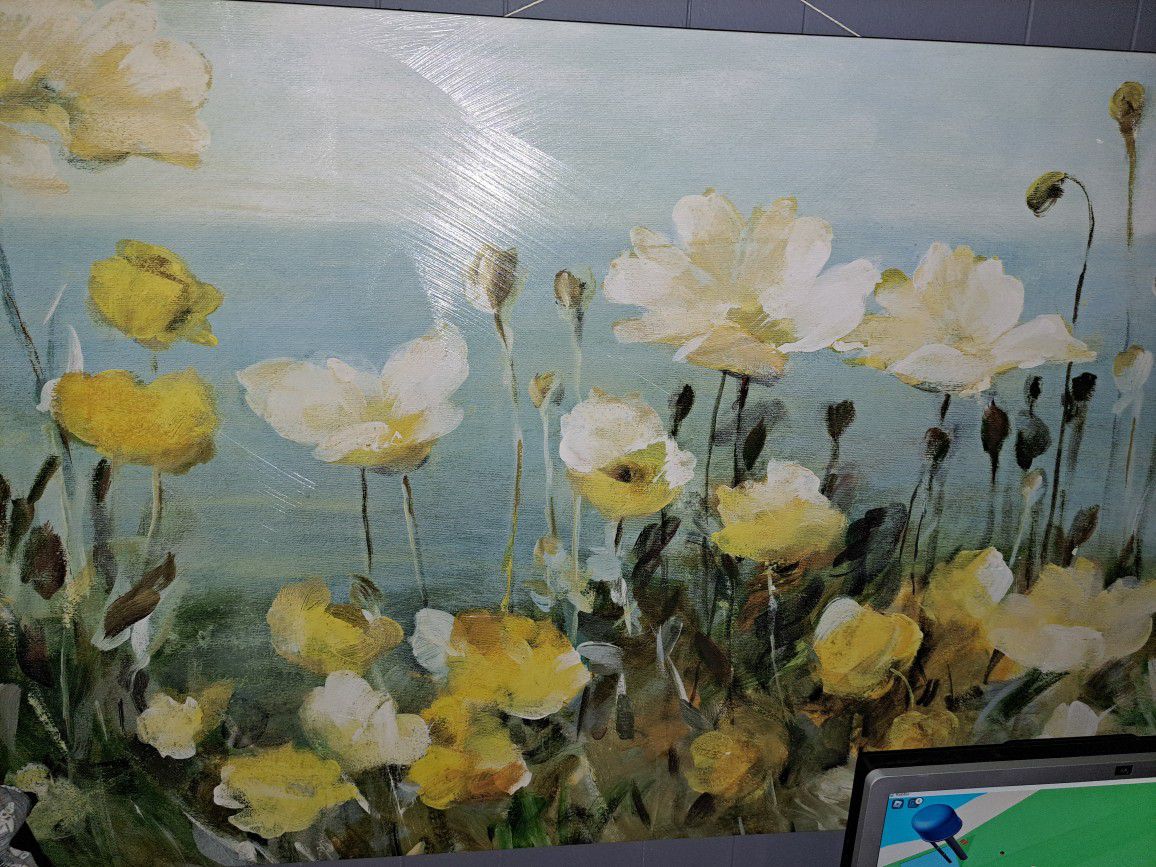 Large Yellow Flower Oil Painting