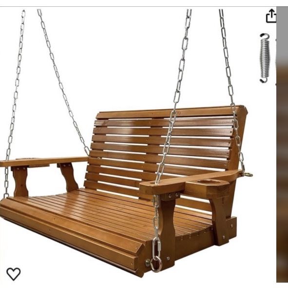Wooden Porch Swing 2-Seater, Bench Swing