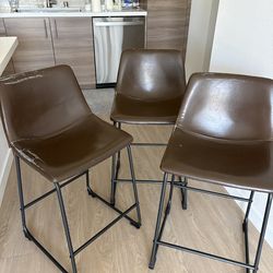 Brown barstools
