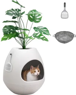 Hidden Cat Litter Box Planter with Scoop