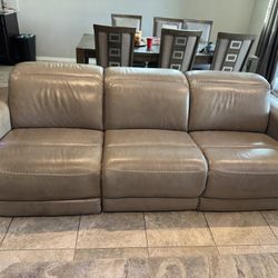 Gray Ashley Dual Power Leather Sofa 