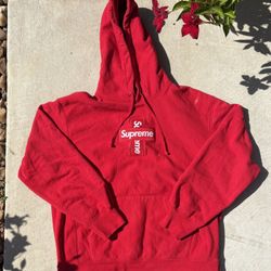 Supreme Cross Box Logo Hooded Sweatshirt (FW20) ‘Red’