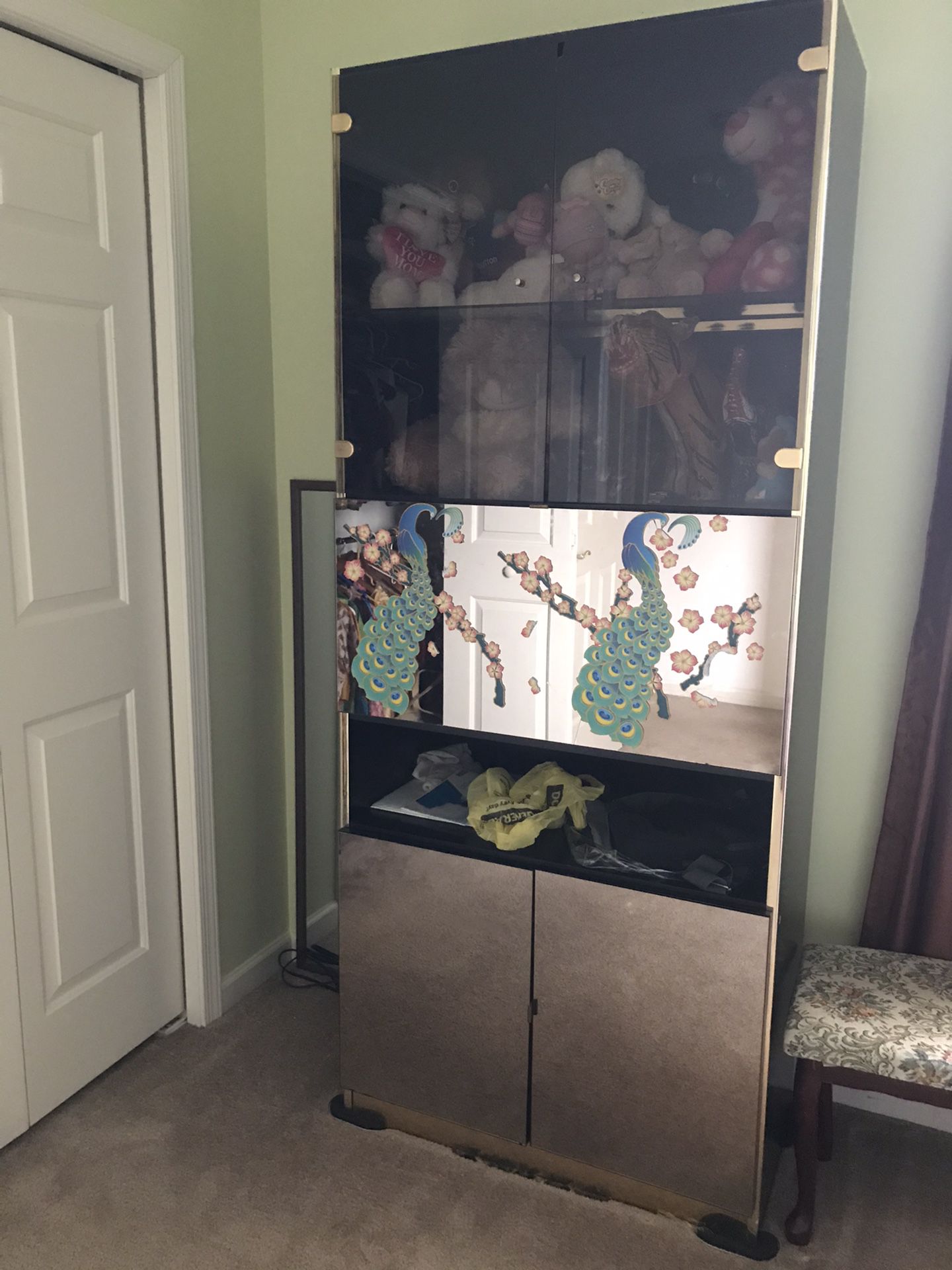 Mirror and glass cabinet